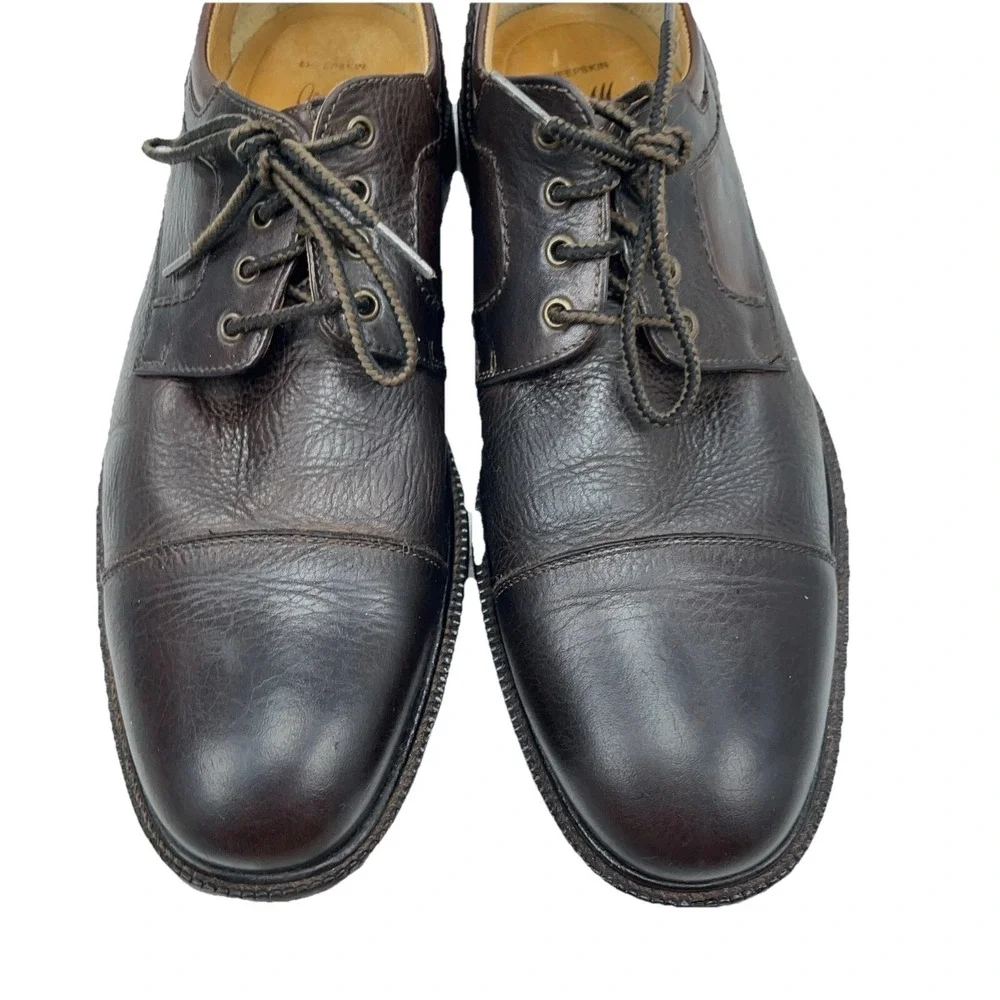 Johnston Murphy Sheepskin Leather Cap Toe Oxford Shoes 20-8922 Brown‎ Size 10 M